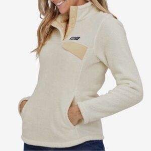 Patagonia‎ Womens Re-tool Snap T Polartec Fleece 1/4 Thermal Pullover White  XS
